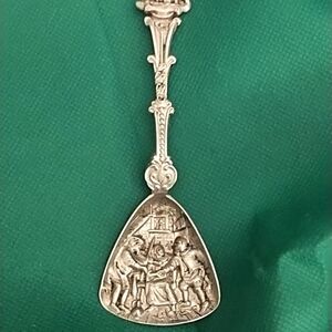 Vintage silver plated dutch sugar spoon